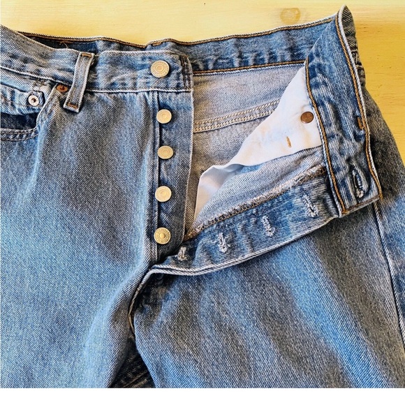 Vintage Levis 501 Jeans 34/32 Actual 29/29 Blue Workwear Denim USA MADE Womens - Picture 4 of 11